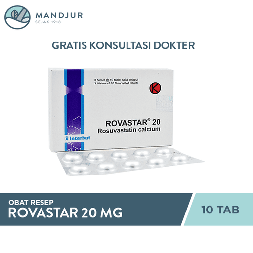 Rovastar 20 mg 10 Tablet - Apotek Mandjur