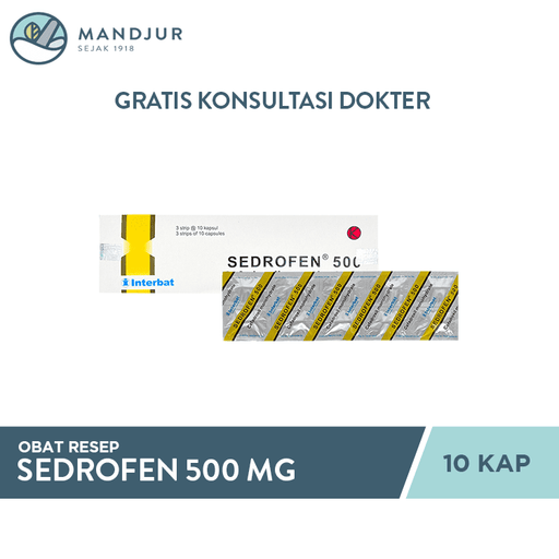 Sedrofen 500 mg 10 Kapsul - Apotek Mandjur