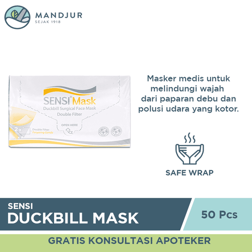 Sensi Mask Duckbill Face Mask Isi 50 Masker - Apotek Mandjur