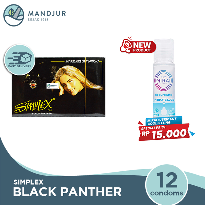 Kondom Simplex Black Panther - Isi 12