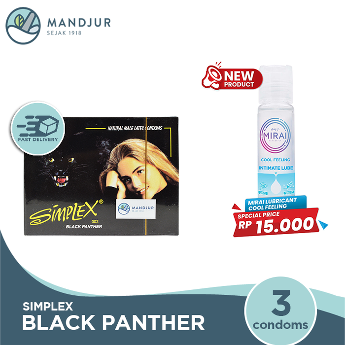 Kondom Simplex Black Panther - Isi 3