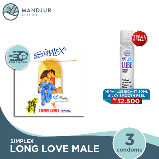 Kondom Simplex Long Love Natural Male - Apotek Mandjur