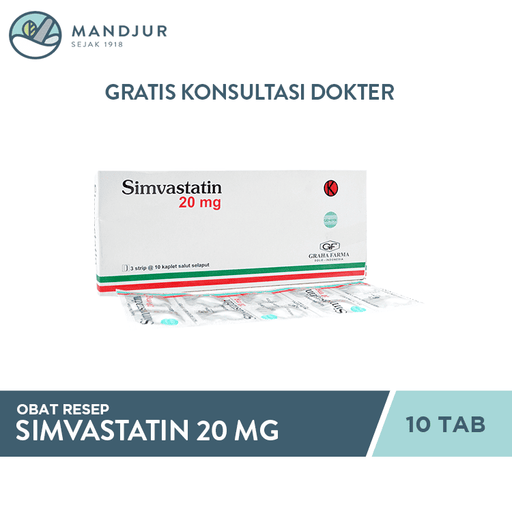 Simvastatin 20 Mg Strip 10 Tablet - Apotek Mandjur