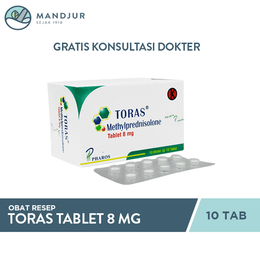 Toras 8 Mg Strip 10 Tablet - Apotek Mandjur