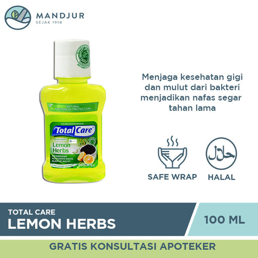 Total Care Mouthwash Lemon Herbs 100 mL - Apotek Mandjur