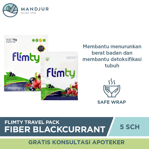 Flimty Fiber Blackcurrant Travel Pack 5 Sachet - Apotek Mandjur