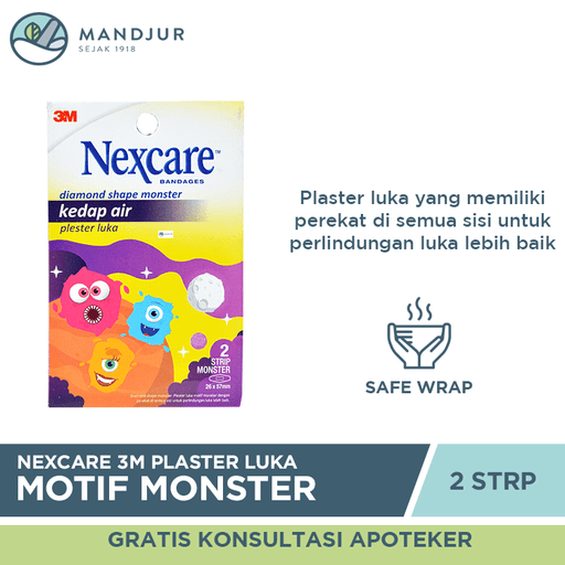 Plester Luka 3M Nexcare Waterproof Motif Monster - Apotek Mandjur