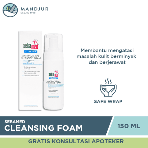 Sebamed Clear Face Antibacterial Cleansing Foam 150 ML - Apotek Mandjur
