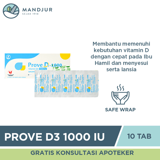 Prove Vitamin D3-1000 IU 10 Tablet - Apotek Mandjur
