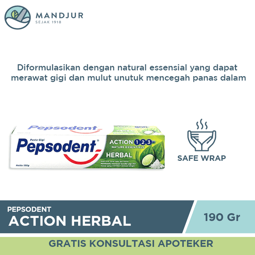 Pepsodent Action Herbal 190 Gr - Apotek Mandjur