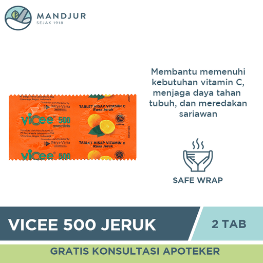 Vicee 500 Mg Jeruk 2 Tablet - Apotek Mandjur