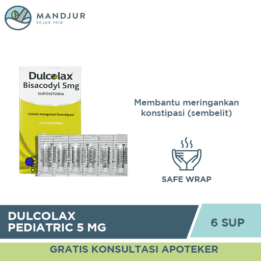 Dulcolax Pediatric 5 Mg 6 Supositoria - Apotek Mandjur