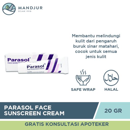 Parasol Face Sunscreen Cream 20 Gr - Apotek Mandjur