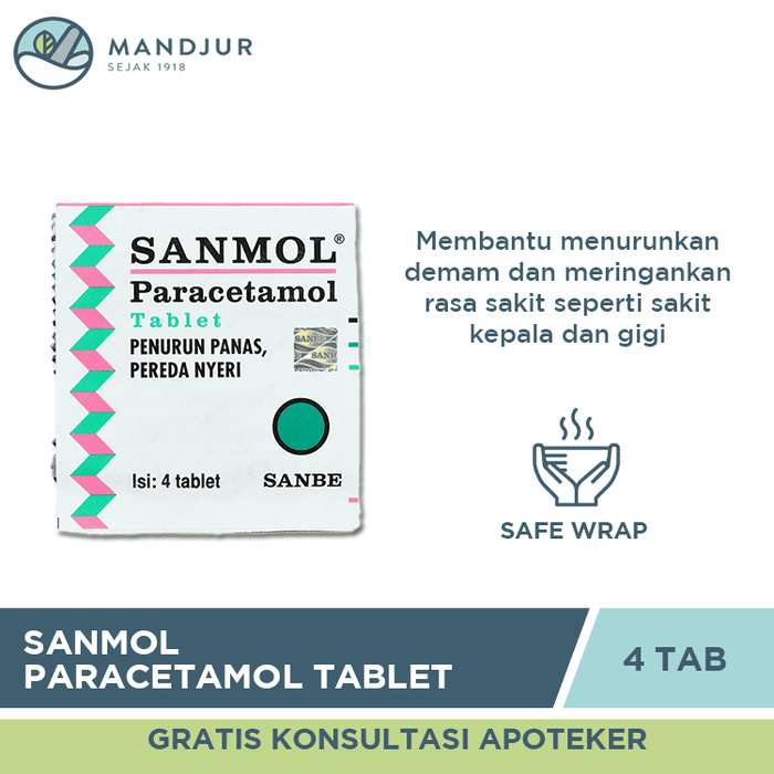 Sanmol Paracetamol Tablets - Apotek Mandjur
