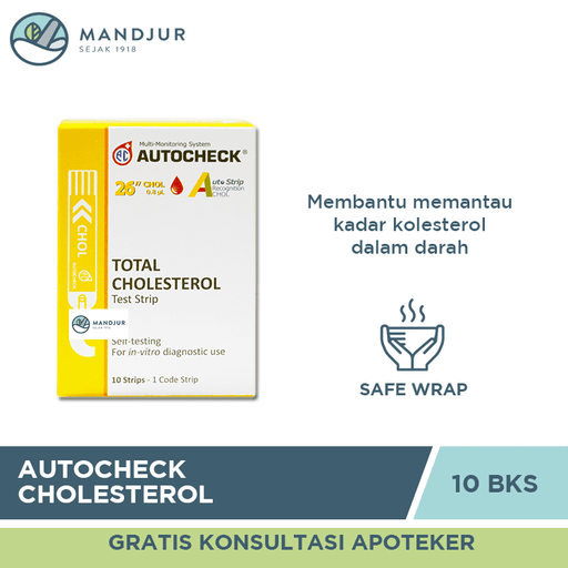 Strip Autocheck Cholesterol Isi 10 Strip - Apotek Mandjur