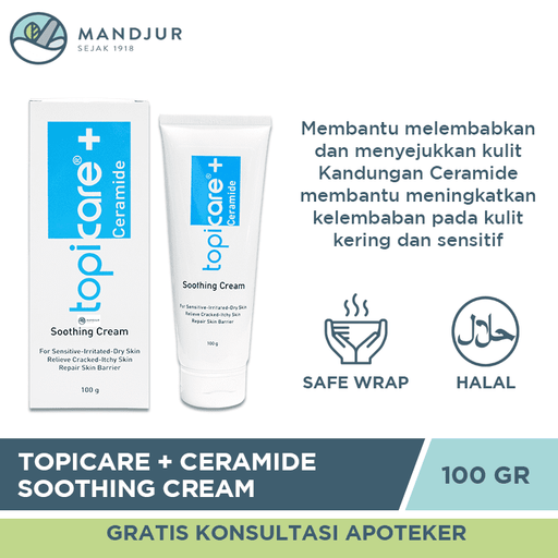 Topicare + Ceramide Soothing Cream 100 Gr - Apotek Mandjur