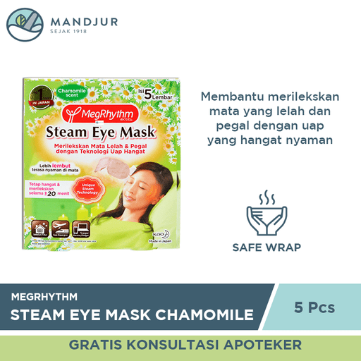MegRhythm Steam Eye Mask Chamomile Scent 5 Pcs - Apotek Mandjur