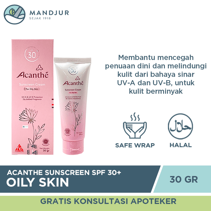 Acanthe Sunscreen SPF 30 For Oily Skin - Apotek Mandjur