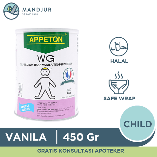 Appeton Weight Gain Child Vanila 450 gr - Apotek Mandjur