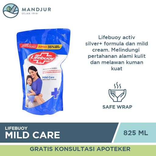 Lifebuoy Sabun Mandi Cair Refill Mild Care 825 ML - Apotek Mandjur