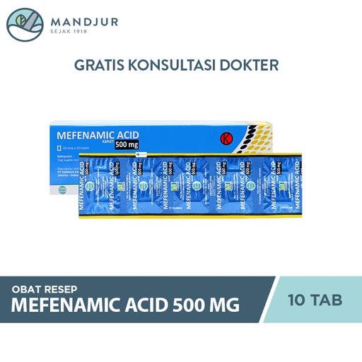 Mefenamic Acid / Asam Mefenamat 500 Mg Strip 10 Tablet - Apotek Mandjur