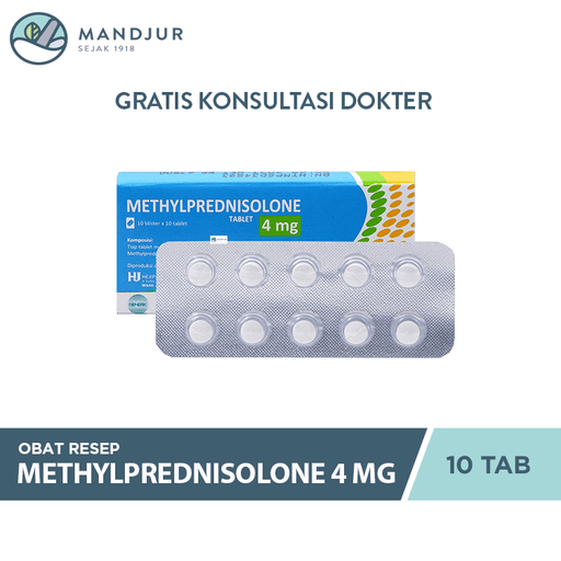 Methylprednisolone 4 Mg Strip 10 Tablet - Apotek Mandjur
