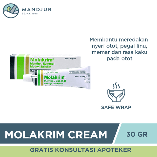 Molakrim Cream 30 g - Krim Pereda Nyeri Otot dan Sendi - Apotek Mandjur