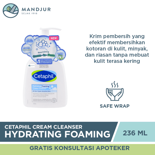Cetaphil Hydrating Foaming Cream Cleanser 236 mL - Apotek Mandjur
