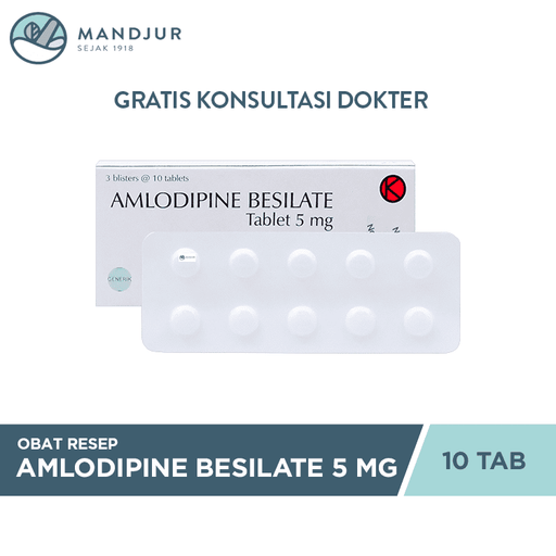 Amlodipine Besilate Novell 5 mg 10 Tablet - Apotek Mandjur