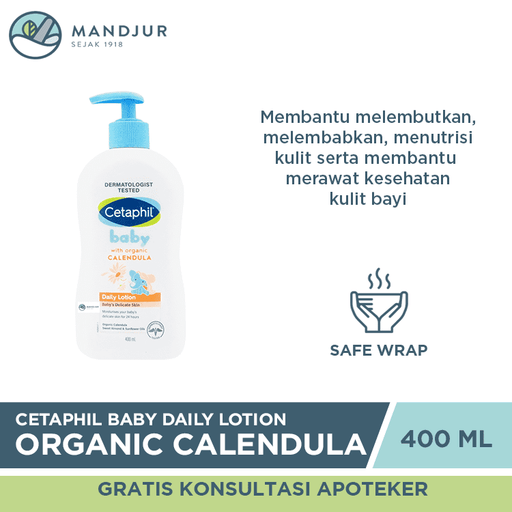 Cetaphil Baby Daily Lotion with Organic Calendula 400 mL - Apotek Mandjur