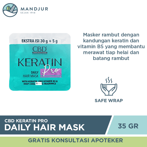 CBD Keratin Pro Daily Hair Mask 35 Gr - Apotek Mandjur