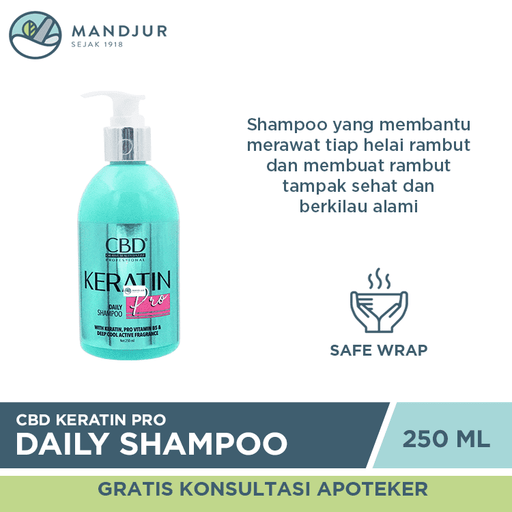 CBD Keratin Pro Daily Shampoo 250 mL - Apotek Mandjur