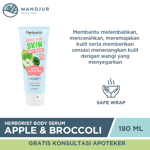 Herborist Juice For Skin Body Serum Apple & Broccoli 180 mL - Apotek Mandjur