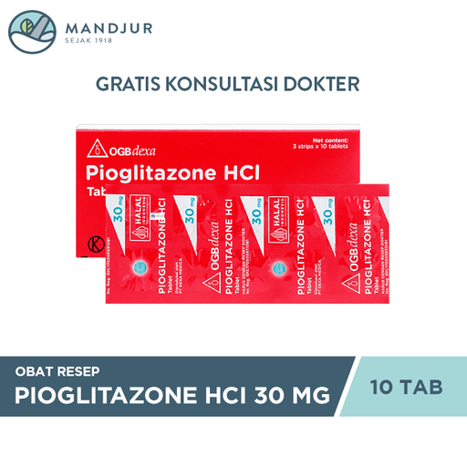 Pioglitazone HCl 30 Mg 10 Tablet - Apotek Mandjur