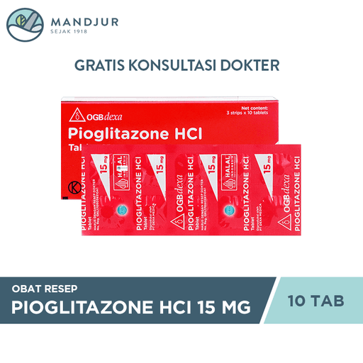 Pioglitazone HCl 15 Mg 10 Tablet - Apotek Mandjur