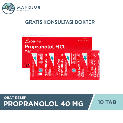 Propranolol 40 mg 10 Tablet - Apotek Mandjur