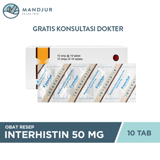 Interhistin 50 mg Strip 10 Tablet - Apotek Mandjur