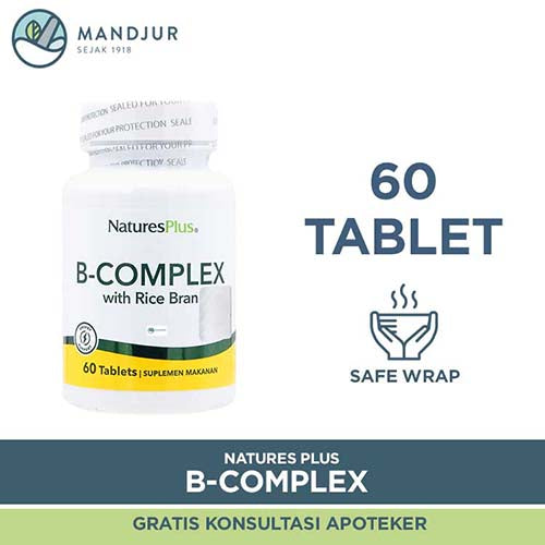 Natures Plus B Complex With Rice Bran 60 Tablet - Apotek Mandjur