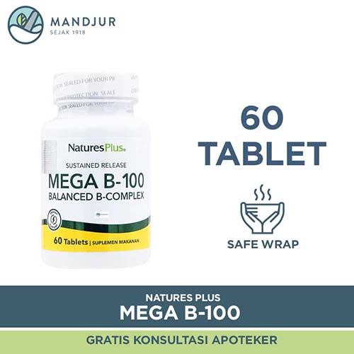 Natures Plus Mega B-100 60 Tablet - Apotek Mandjur