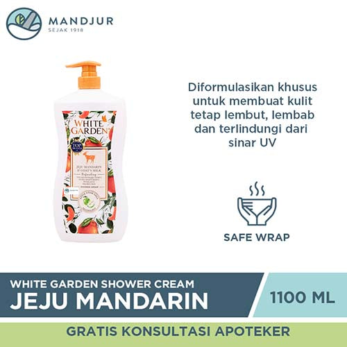 White Garden Shower Cream 1100 ml Jeju Mandarin - Apotek Mandjur