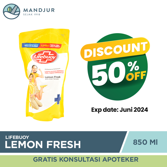 Lifebuoy Sabun Mandi Cair Refill Lemon Fresh 850 ML