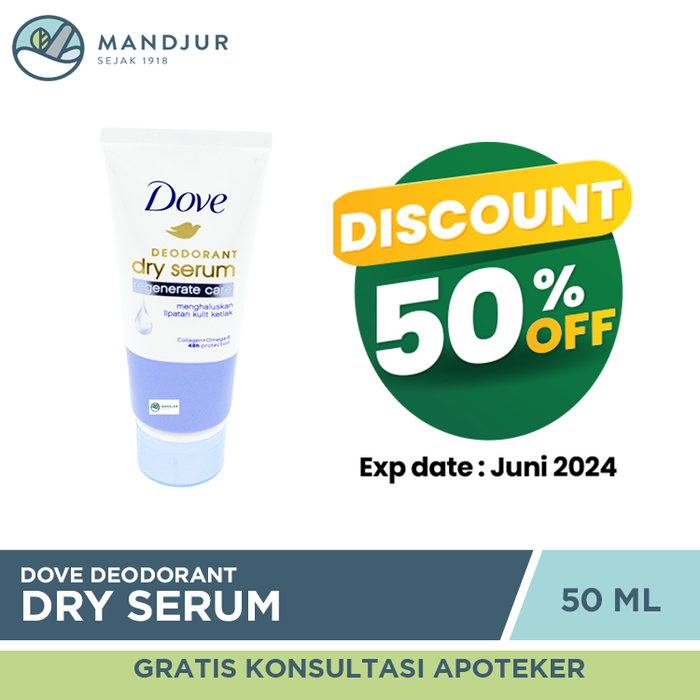 PROMO CUCI GUDANG Dove Deodorant Dry Serum Regenerate Care Collagen + Omega 6 50 ML