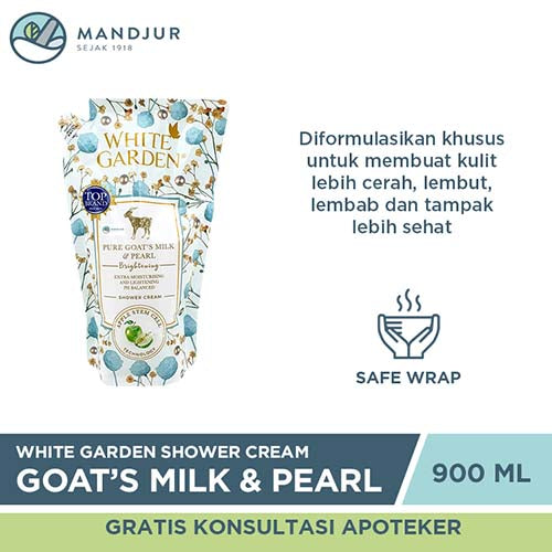 White Garden Shower Cream Refill 900 ml Pure Goat's Milk & Pearl