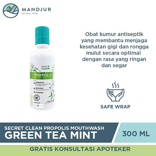 Secret Clean Propolis Antiseptic Mouthwash Green Tea Mint 300 mL