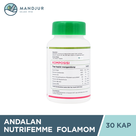 Andalan Nutrifemme Folamom 30 Kaplet - Suplemen Ibu Hamil