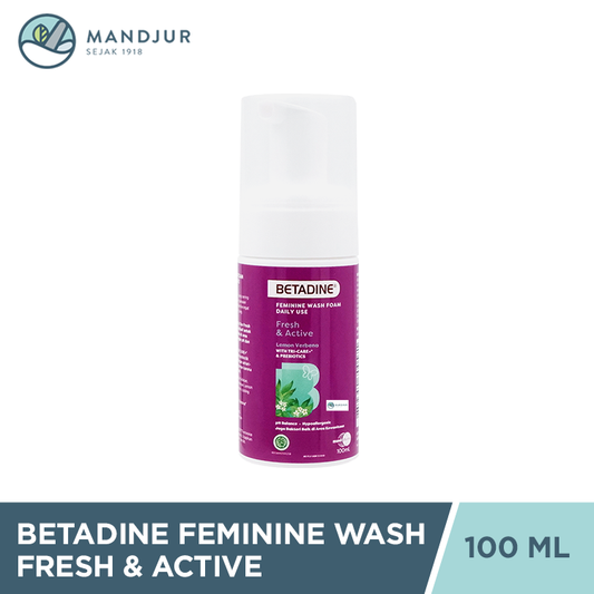 Betadine Feminine Wash Foam Fresh And Active Lemon Verbena 100 ML