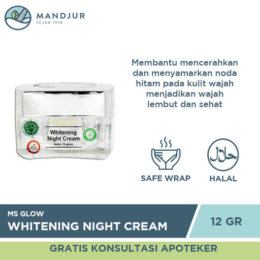 Ms Glow Whitening Night Cream 12 Gr - Apotek Mandjur
