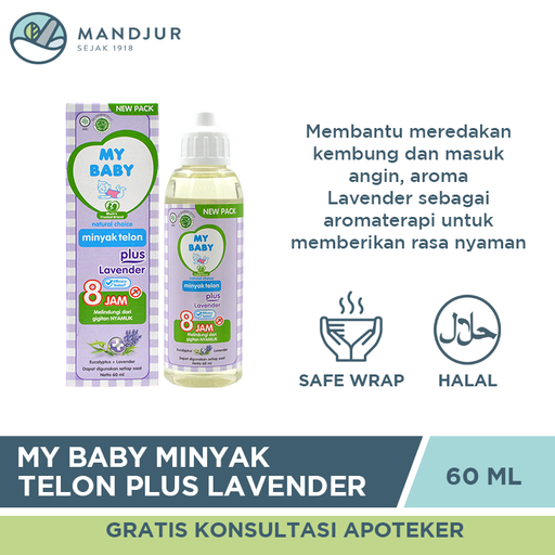 My Baby Minyak Telon Plus Lavender 60 Ml - Apotek Mandjur