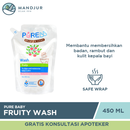 Pure Baby Wash Fruity Refill 450 ML - Apotek Mandjur
