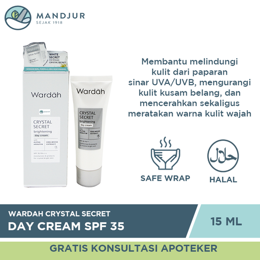Wardah Crystal Secret Brightening Day Cream 15 ML - Apotek Mandjur